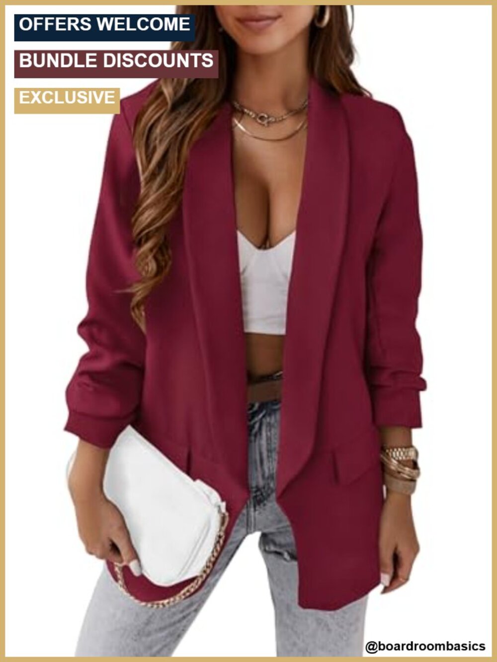 Womens Oversized Blazer Suit Jacket Business Casual